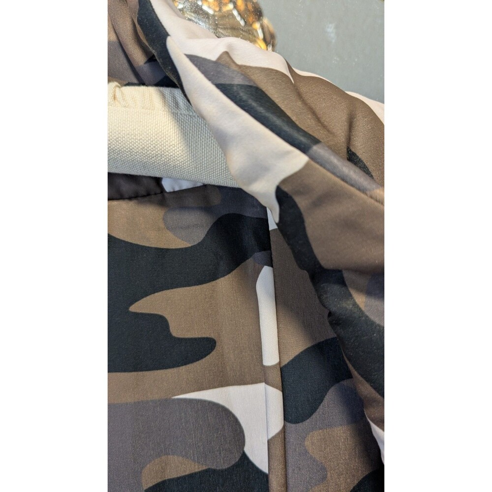 PlaNet by Lauren G NWOT Camouflage Cape Jacket Shawl Collar Button Front Pockets - Picture 6 of 14